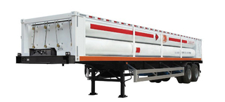 LH2 Tube Skid Semi-remorques avec 8 tubes et 2 essieux pour 20000L CNG, CNG Tube Skid Tanker